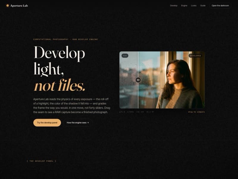 Aperture Lab template — homepage preview