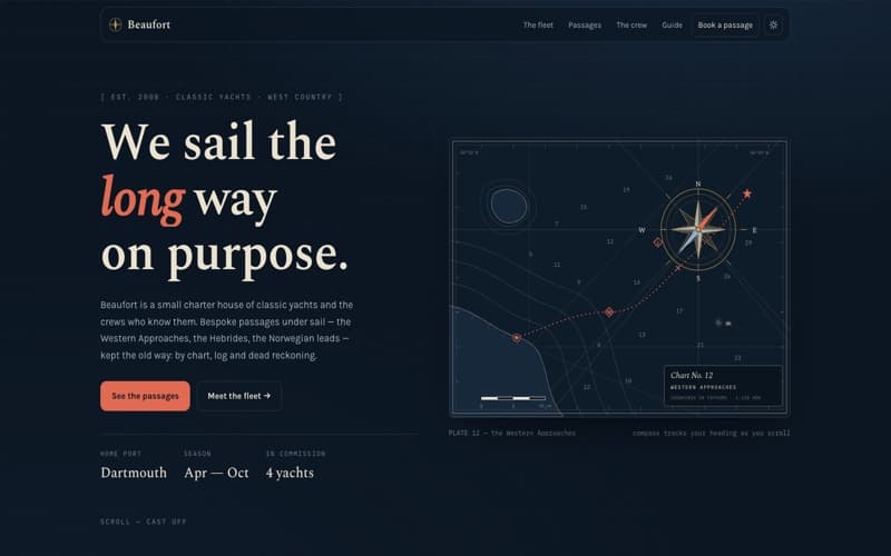 Beaufort template — homepage preview