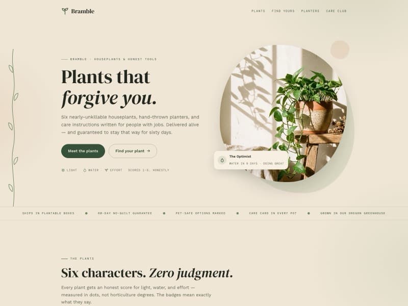 Bramble template — homepage preview