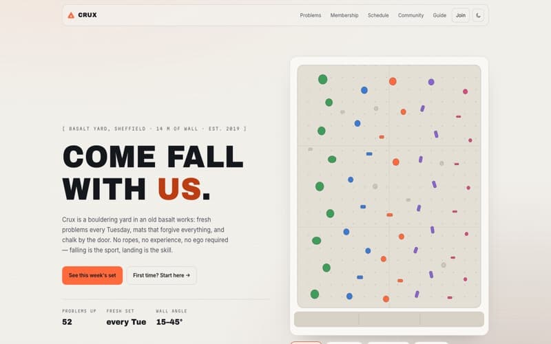 Crux template — homepage preview