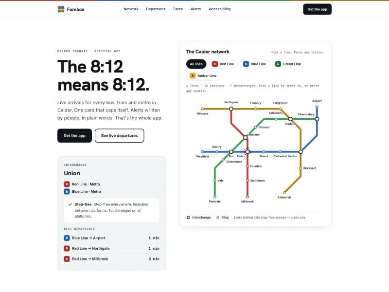 Farebox template — homepage preview