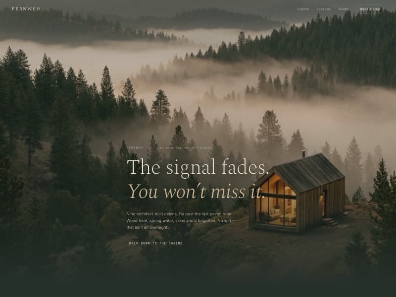 Fernweh template — homepage preview