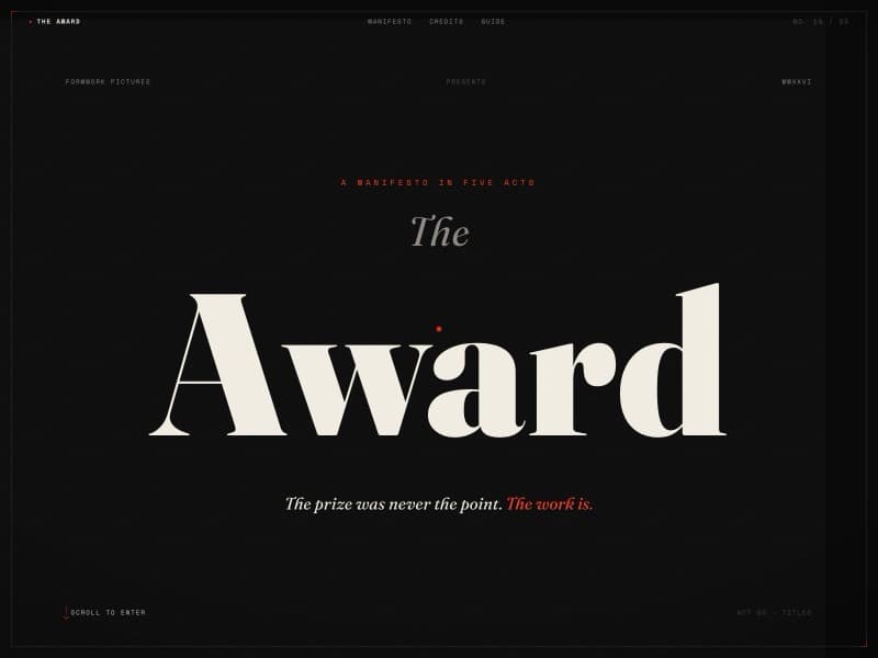 Award template — homepage preview