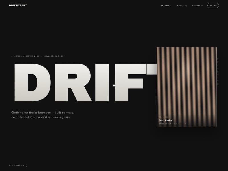 Driftwear template — homepage preview