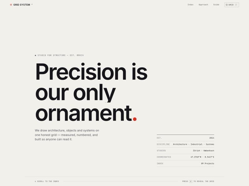 Grid template — homepage preview