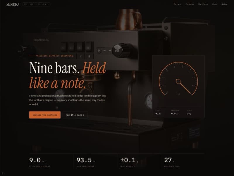Meridian template — homepage preview