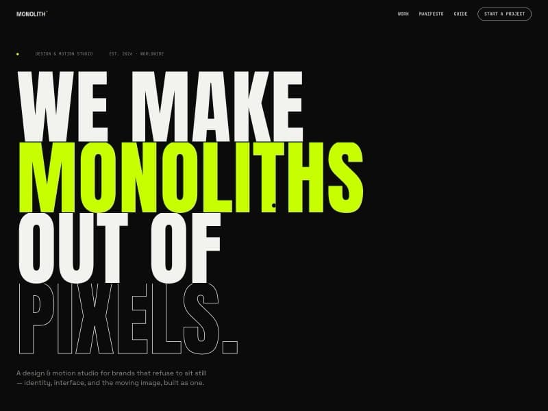 Monolith template — homepage preview