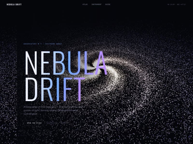 Nebula template — homepage preview