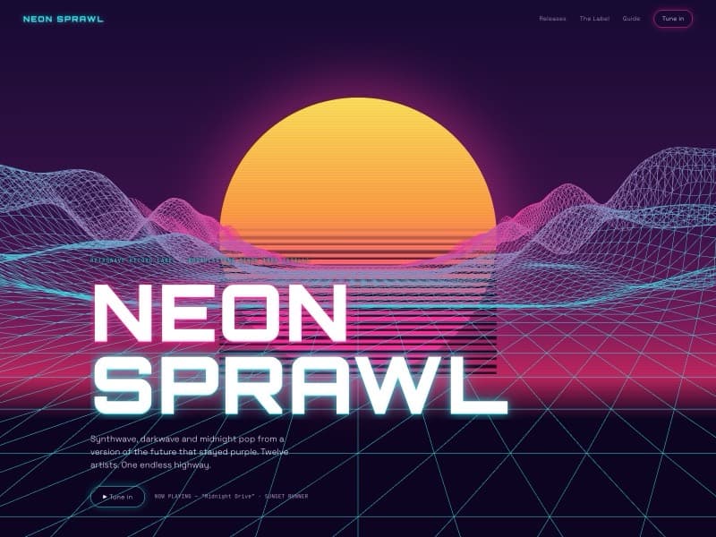 Neon template — homepage preview
