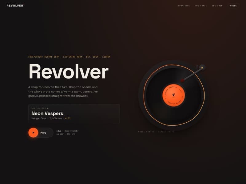 Revolver template — homepage preview