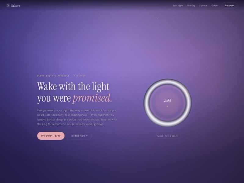 Halcyon Ring template — homepage preview