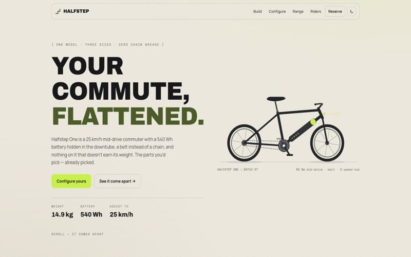 Halfstep template — homepage preview
