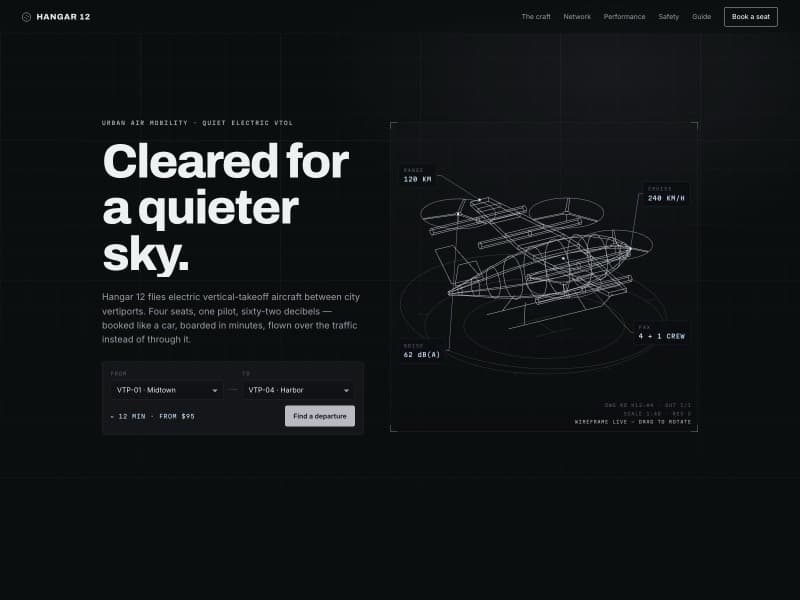 Hangar 12 template — homepage preview