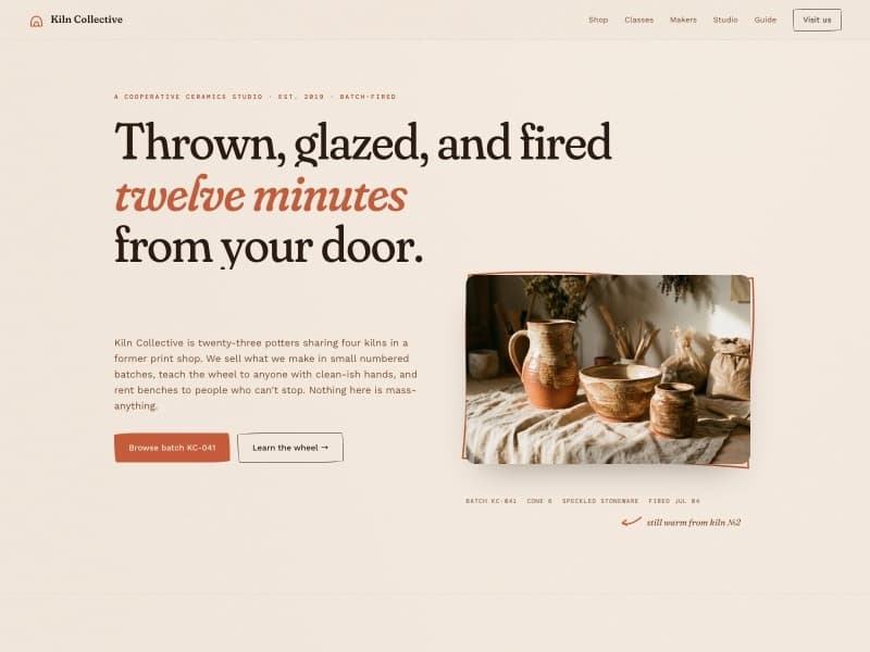 Kiln Collective template — homepage preview