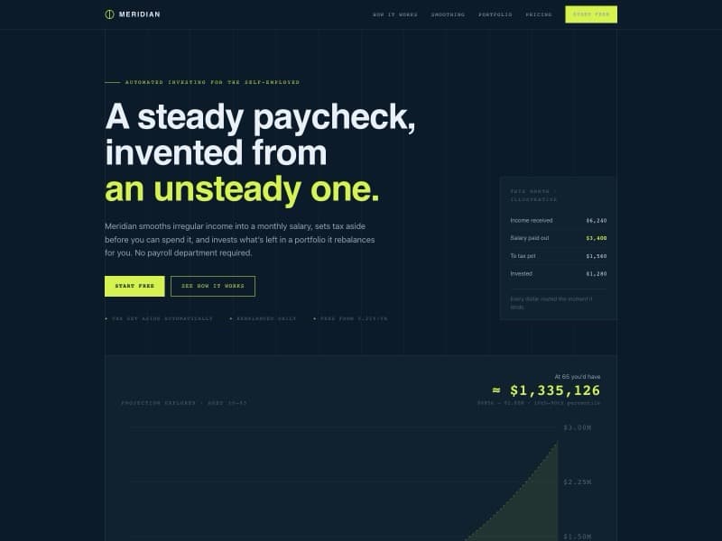 Meridian template — homepage preview