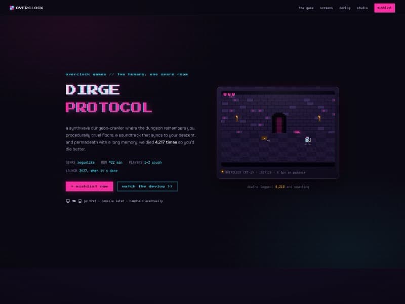 Overclock template — homepage preview