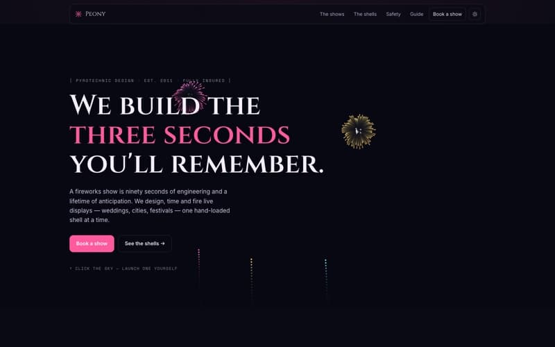 Peony template — homepage preview
