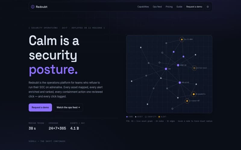 Redoubt template — homepage preview