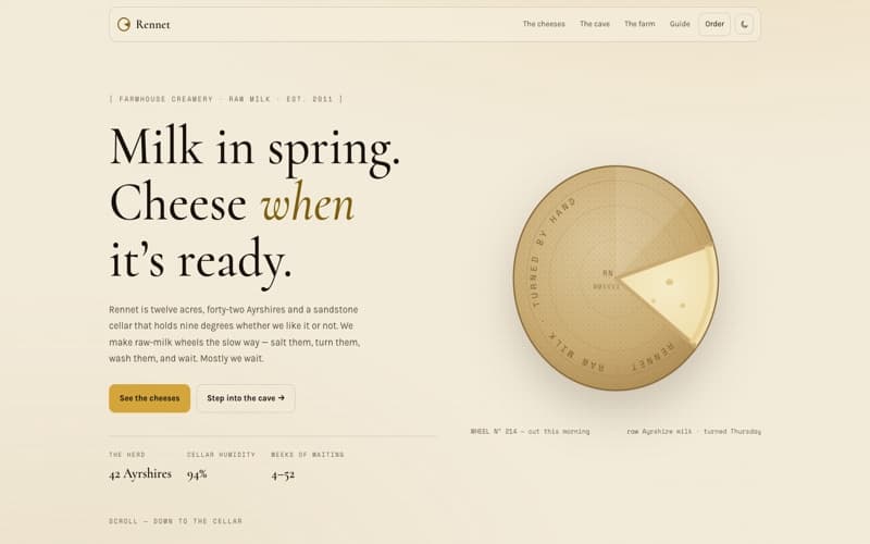 Rennet template — homepage preview