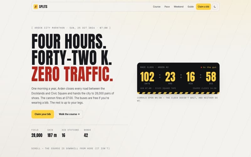 Splits template — homepage preview