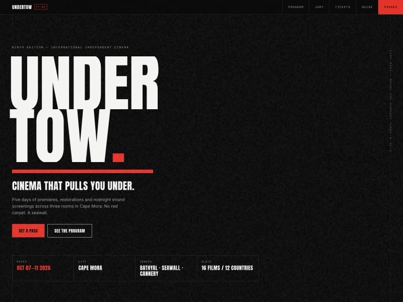 Undertow template — homepage preview