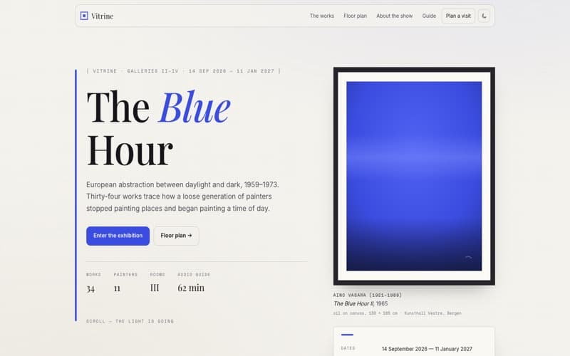 Vitrine template — homepage preview