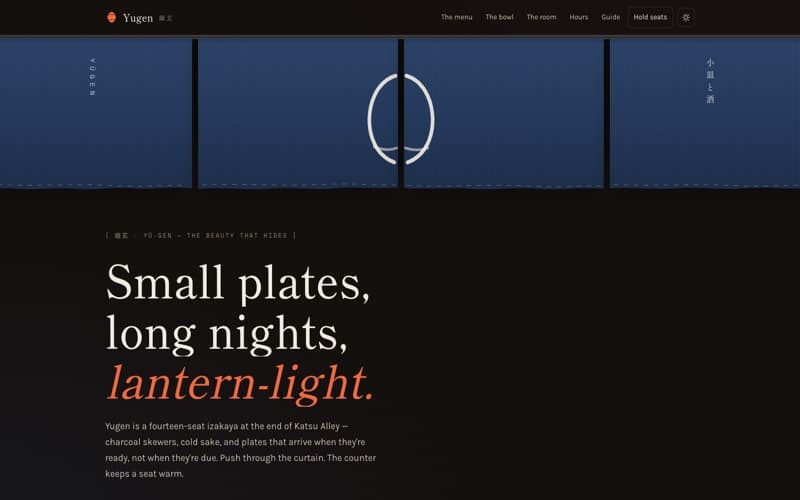 Yugen template — homepage preview
